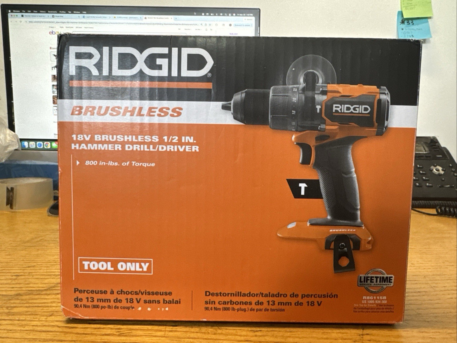 RIDGID 18V Brushless 1/2&Prime; Hammer Drill Driver Kit R86115KSB 4.0Ah NEW -Tool Only