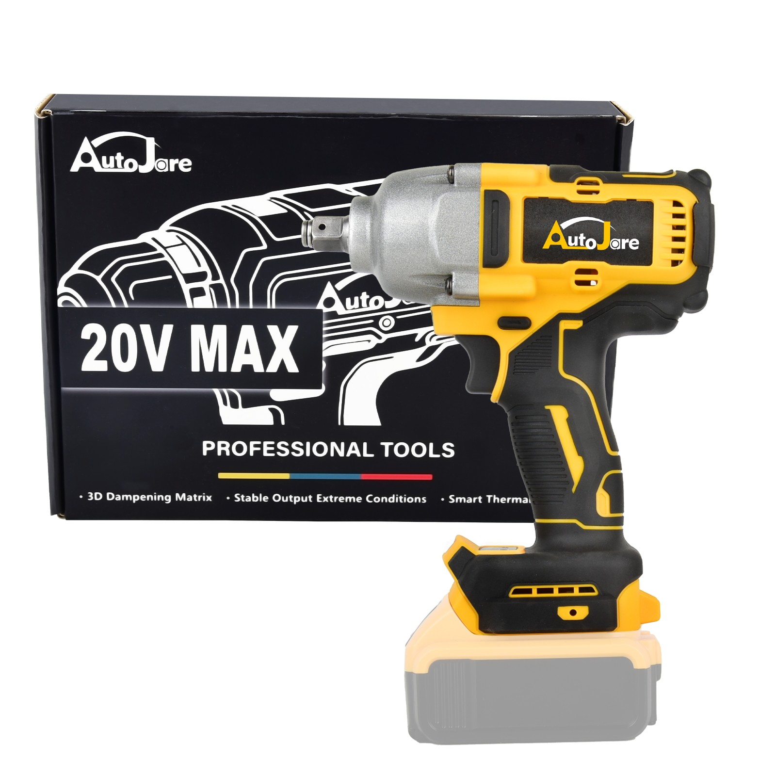 1/2&Prime; Cordless Impact Wrench for Dewalt 20V Battery Brushless 1800N.m
