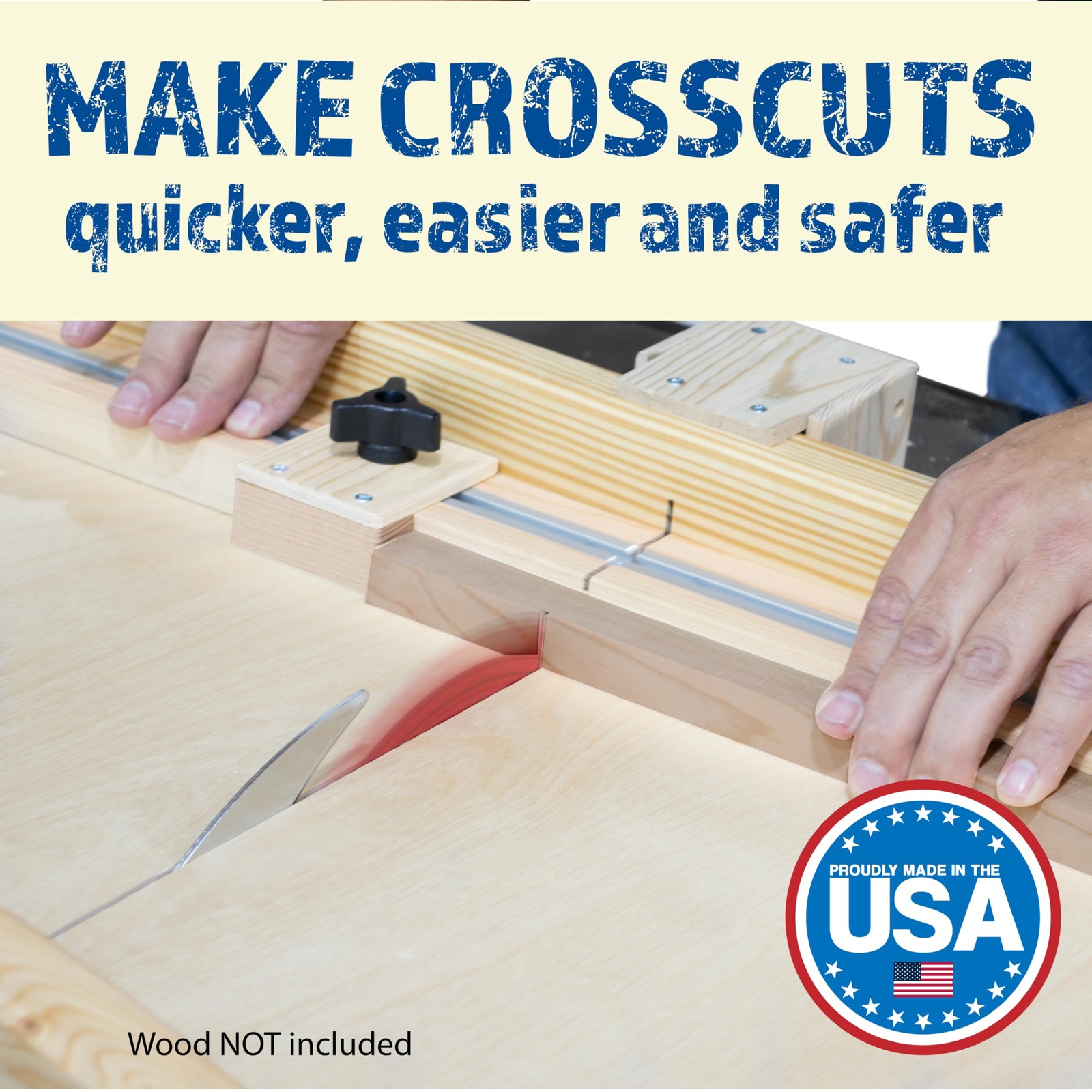 Fulton DIY 17&Prime; Crosscut Sled for Table Saw Kit w/Predrilled UHMW Bars, Alumin…