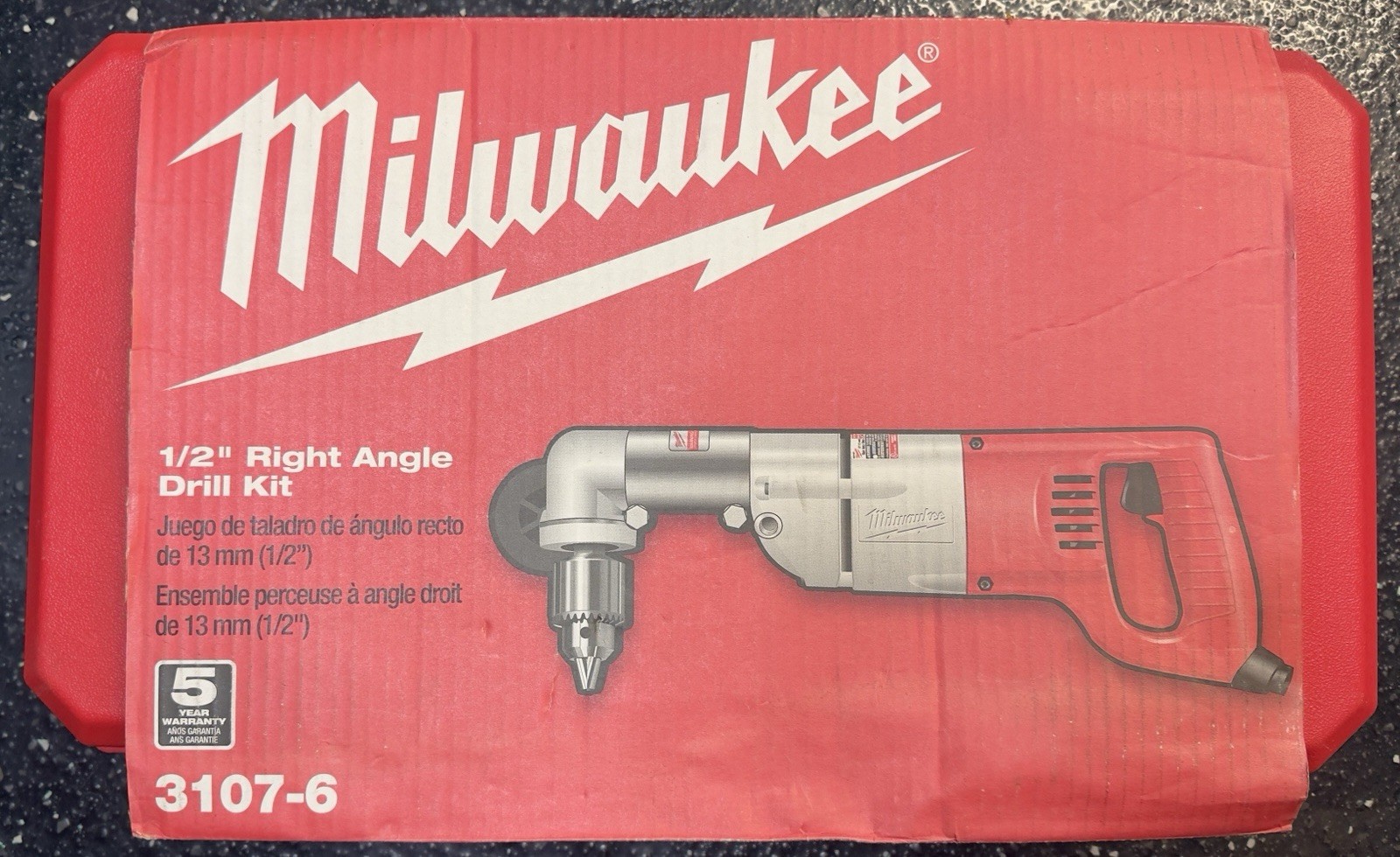 Milwaukee 1/2&Prime; Corded Right Angle Drill Kit(3107-6)