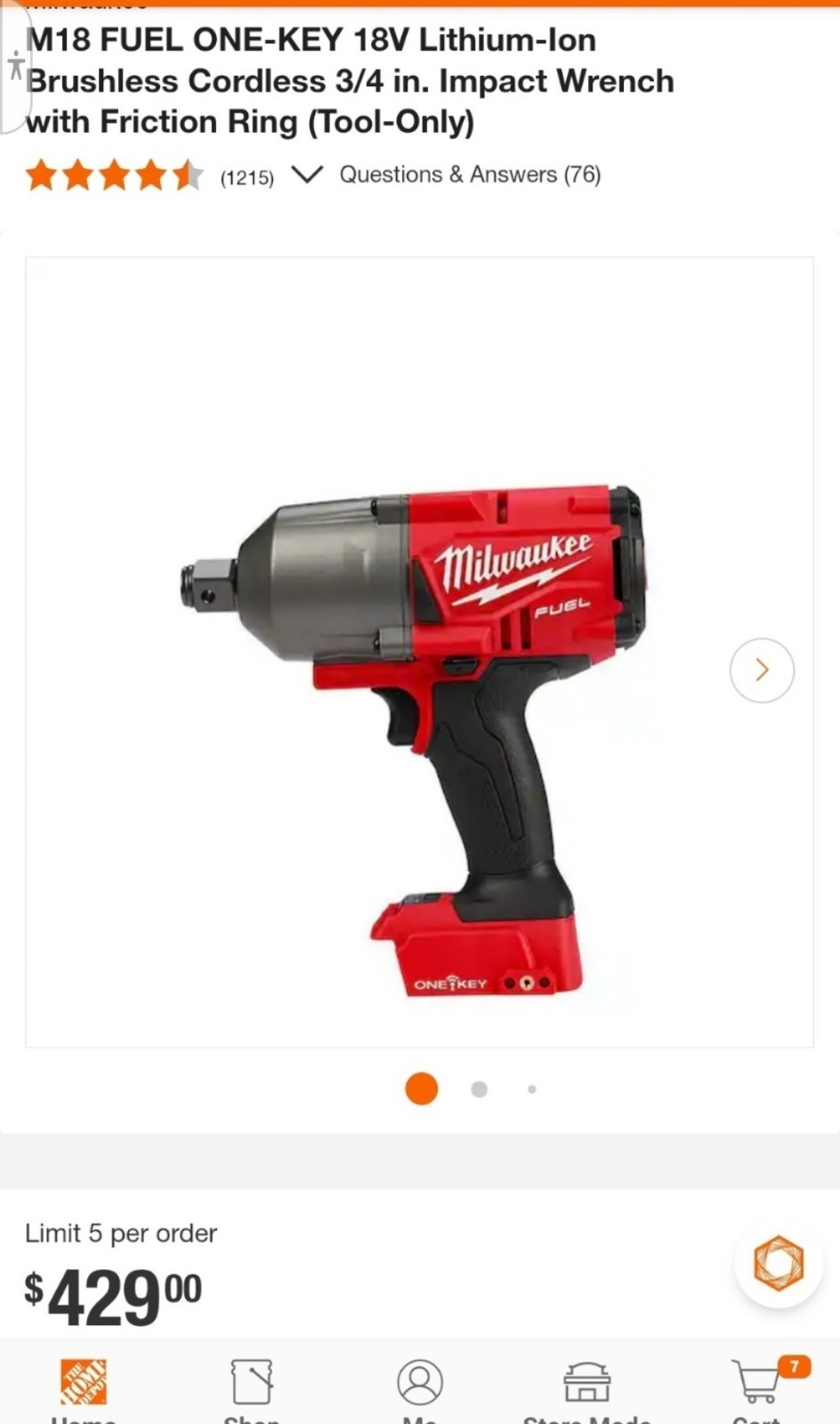 ⭐️NEW⭐️ Milwaukee M18 FUEL ONE-KEY 3/4&Prime; HIGH TORQUE Impact Wrench 2864-20