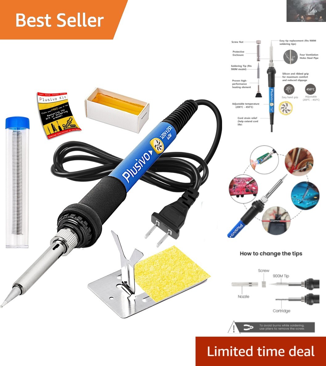 Ultimate 5-in-1 Soldering Iron Kit – 60W Heat Resistant Tools for DIY Projects
