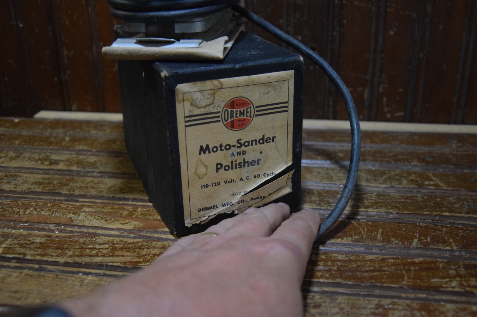 DREMEL MOTO-SANDER POLISHER BAKELITE 1940s VINTAGE WITH BOX TESTED WORKS SANDING