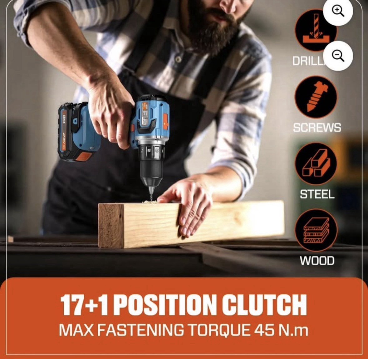 Senix 20V Max Brushless 1/2” Drill Driver, 45 Foot-lbs Of Max Torque 2000 RPM