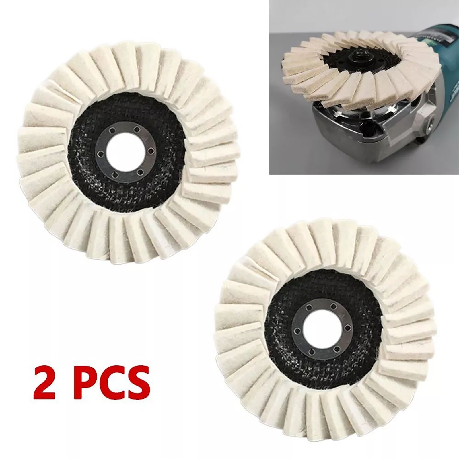 115MM Wool Felt Flap Disc Finishing Wheel Buffing Pads For Wood Metal Glass 2x
