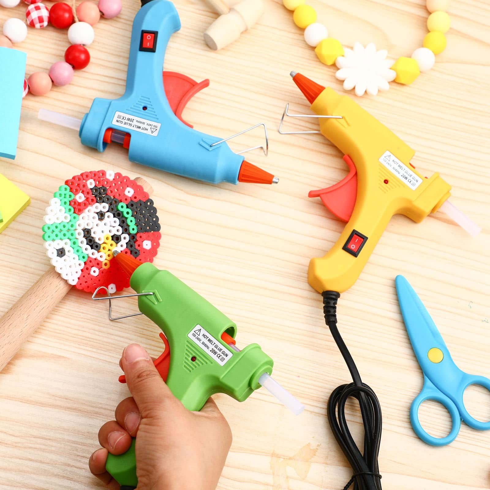 Zhengmy 12 Pcs Mini Glue Gun Crafts Hot Melt Guns Low Temp Multicolor