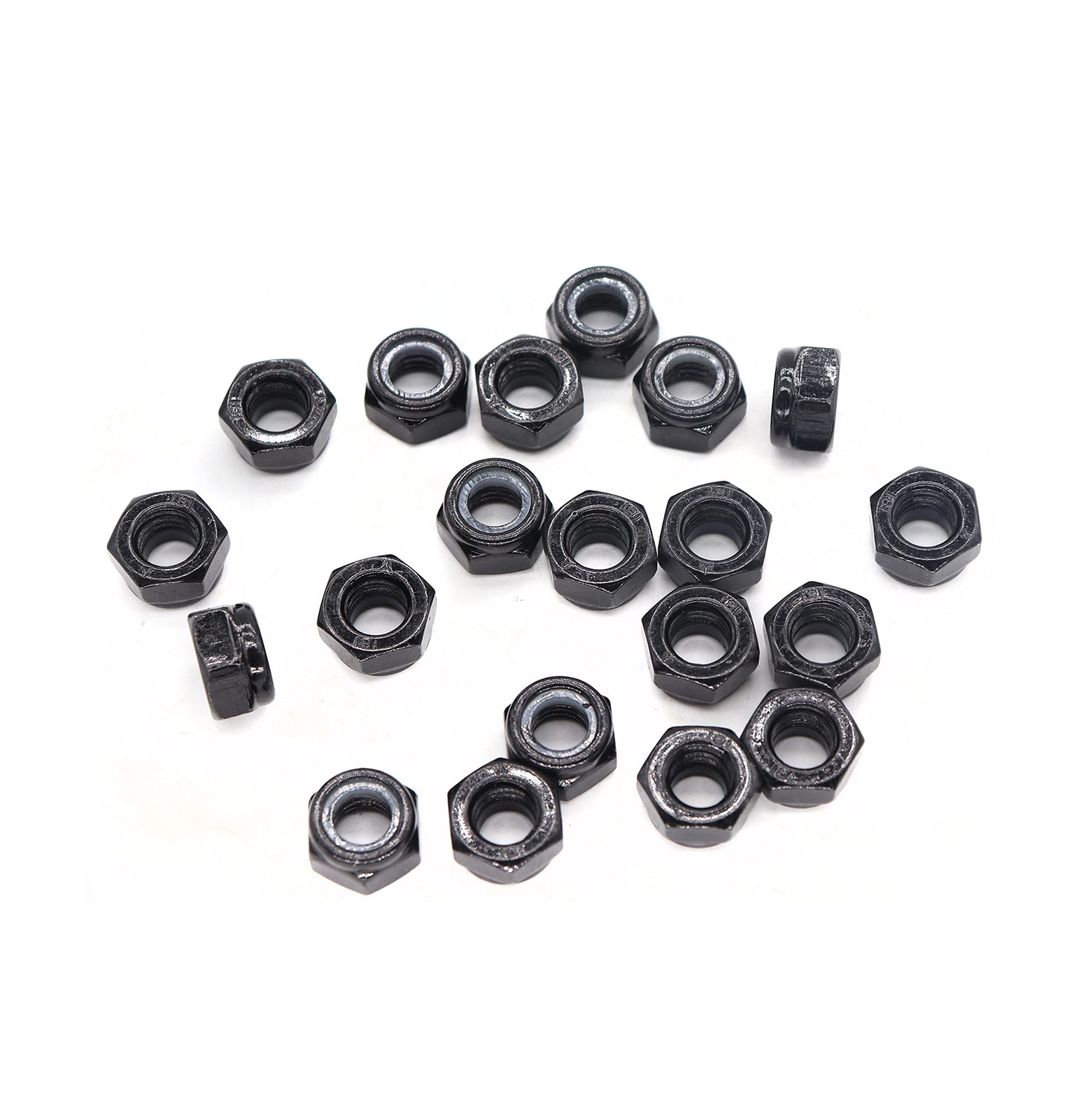 binifiMux 10Pcs M10 x 1.5mm Black Hex Nylon Insert Self Lock Nuts, m10,