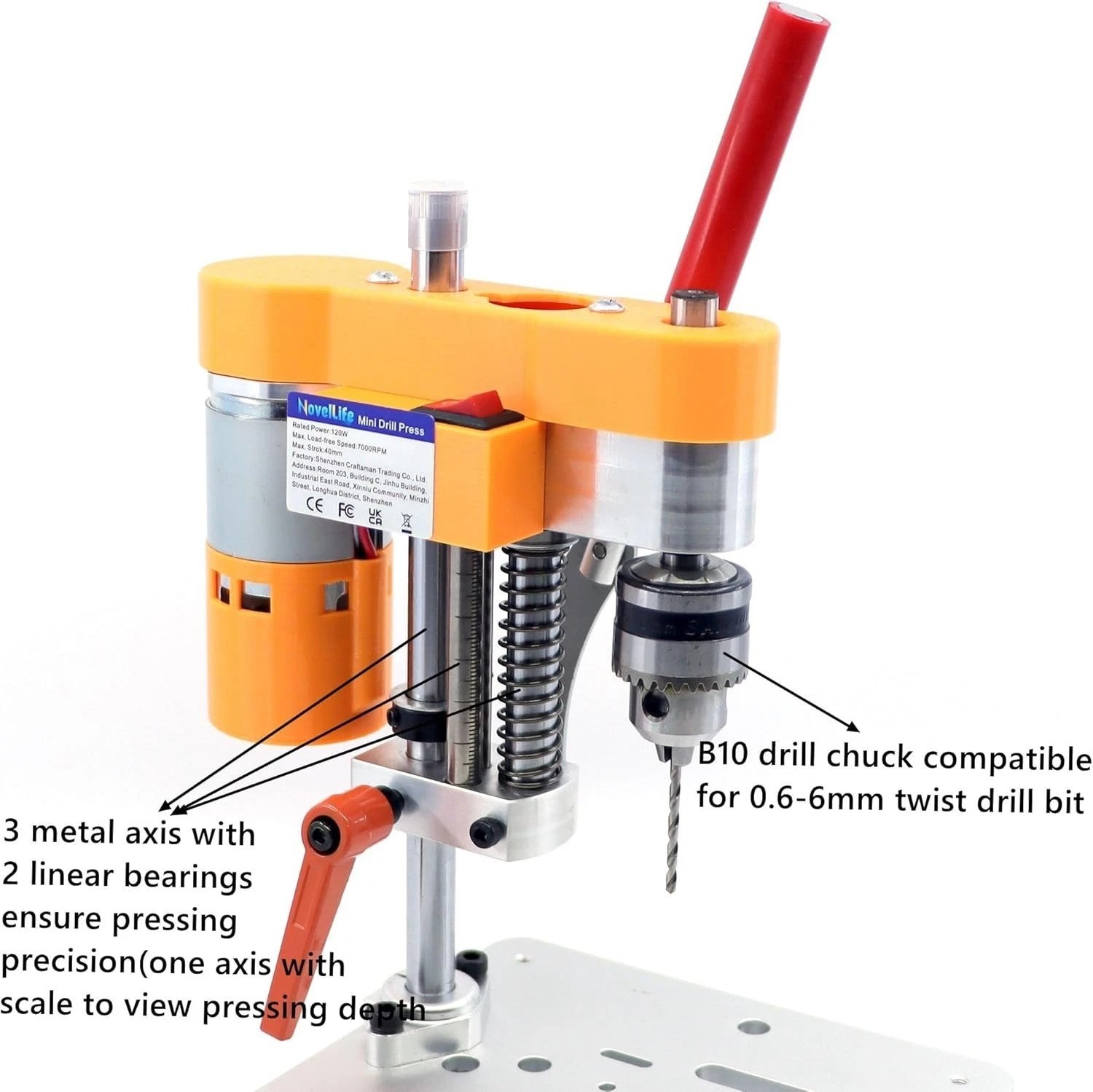 Portable Mini Drill Press for Metal and Wood – 7000 RPM Upgraded Craft Tool