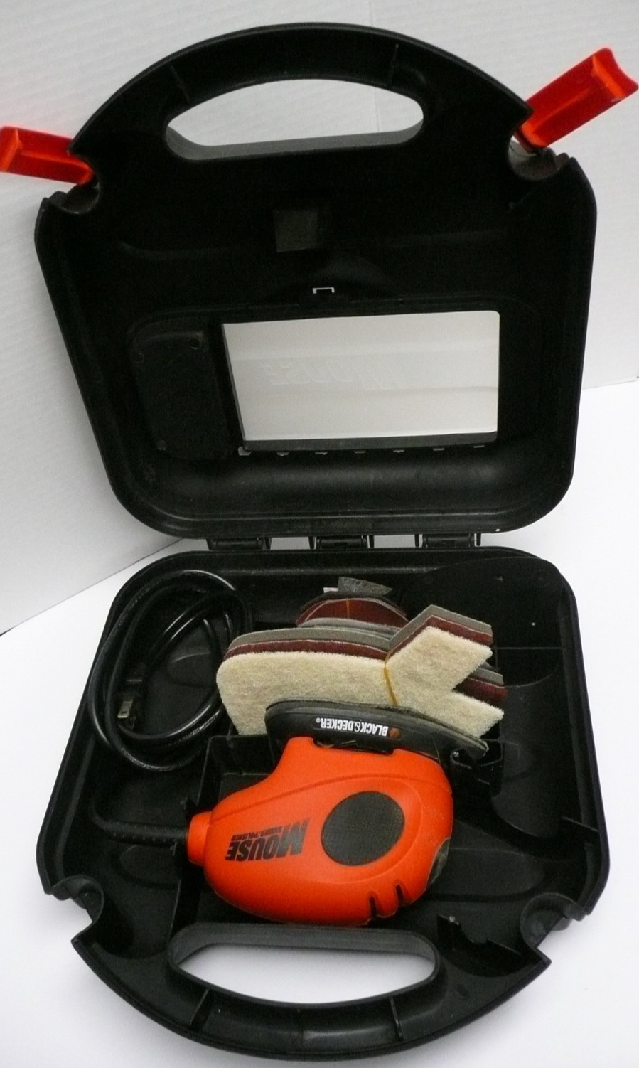 Black & Decker Mouse Sander/Polisher Model MS500K Accessories W/ Case