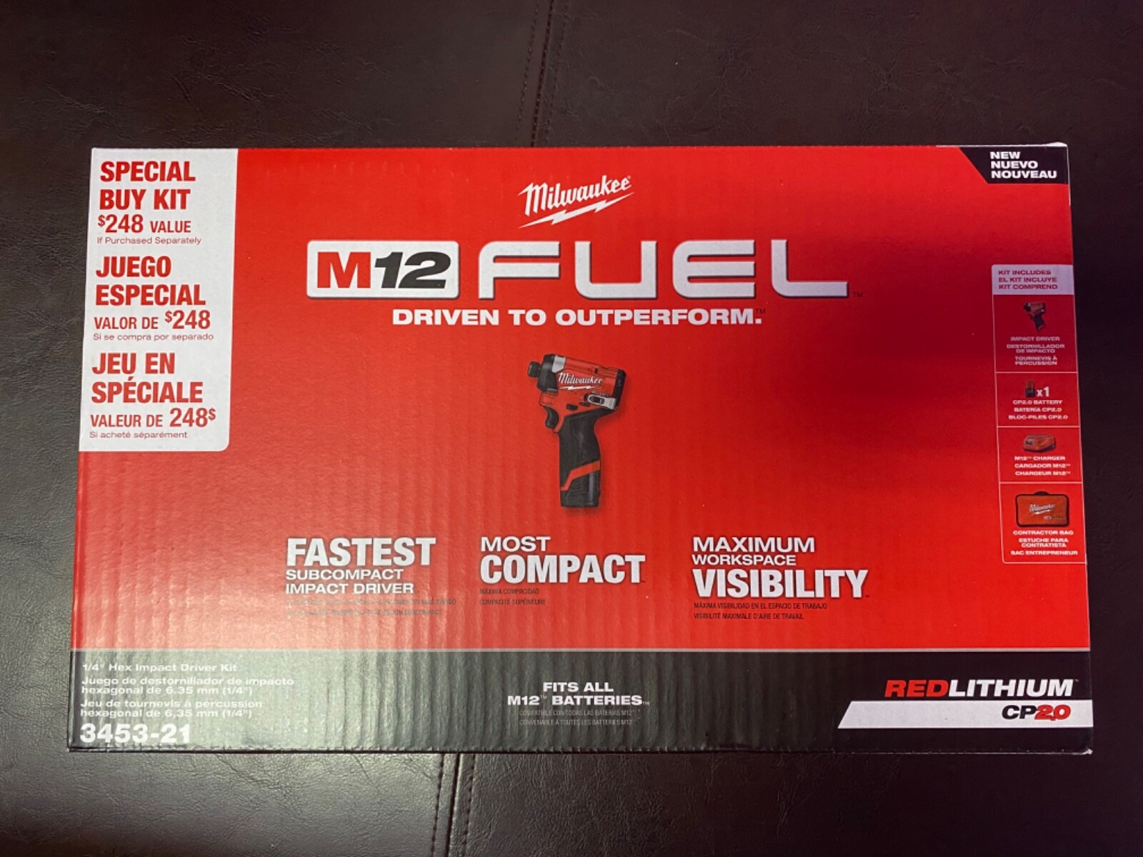 M12 Fuel Surge 12-Volt Lithium-Ion Brushless Cordless 1/4” Hex Impact Driver New