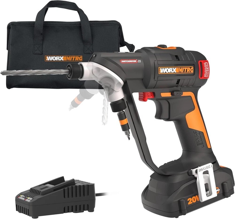 Nitro 20V Switchdriver 2.0, 2-In-1 Brushless Cordless Drill Driver, Drill Set Ro