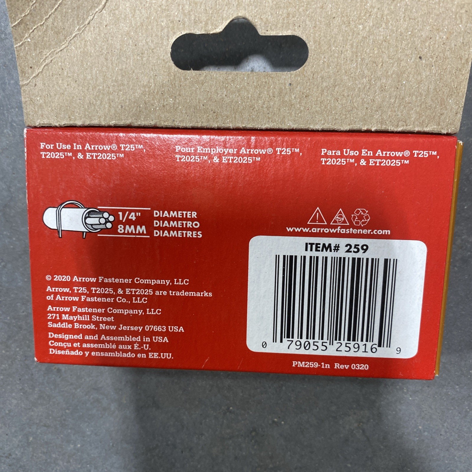 Arrow 259 T25 Heavy Duty Steel Staples for Installing Low Voltage Wires & Cables