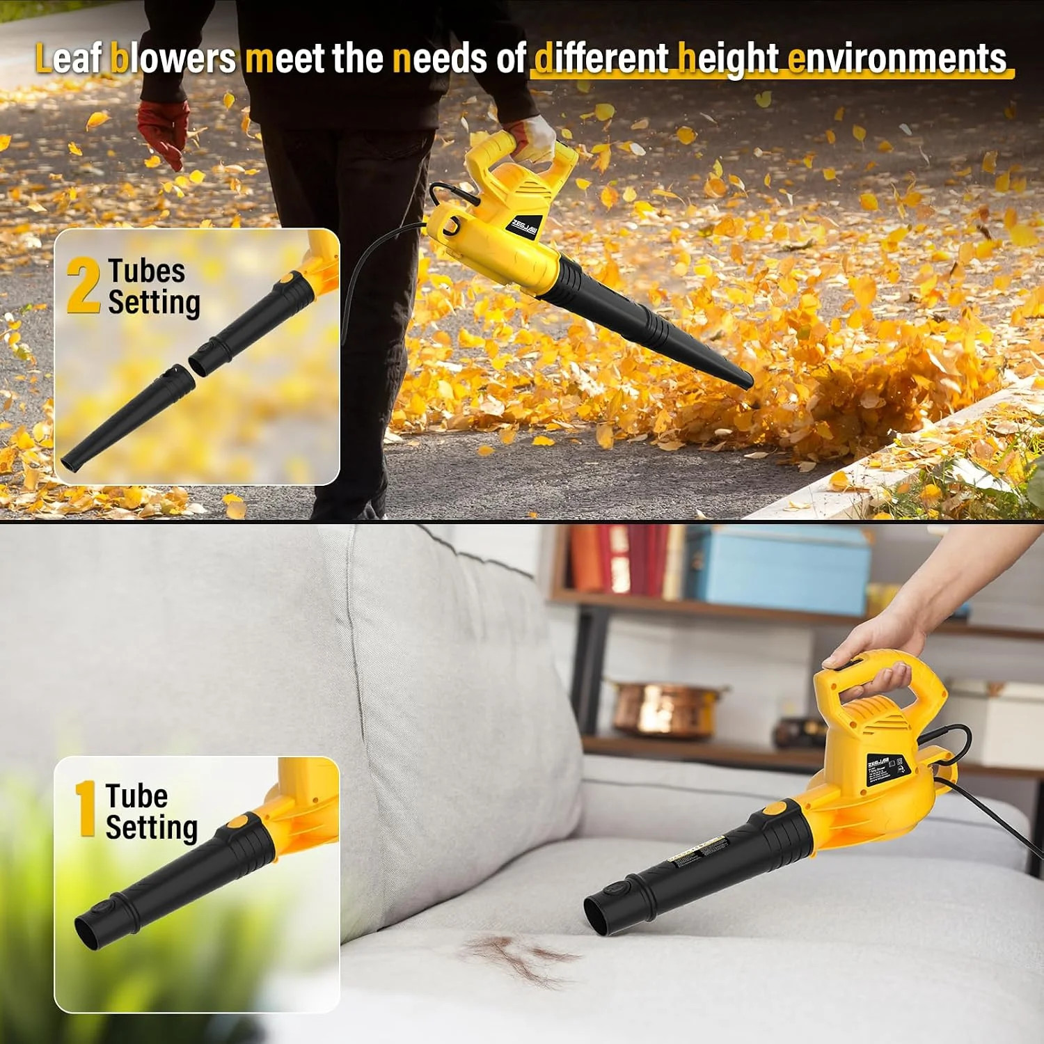Electric Leaf Blower Corded, 7-Amp 155 MPH/350 CFM Handheld Blower | Lightweight