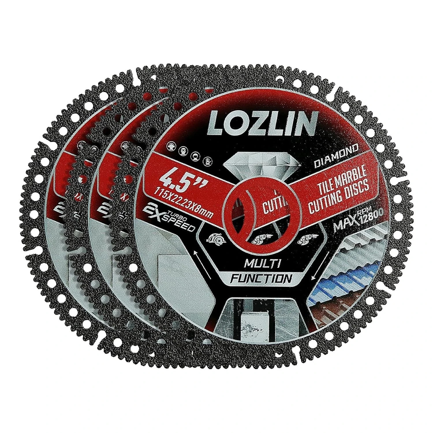 3PCS 4.5&Prime; Diamond Blade for Tile Cutting – No Chipping Ultra-Thin Dry Cut Bla…
