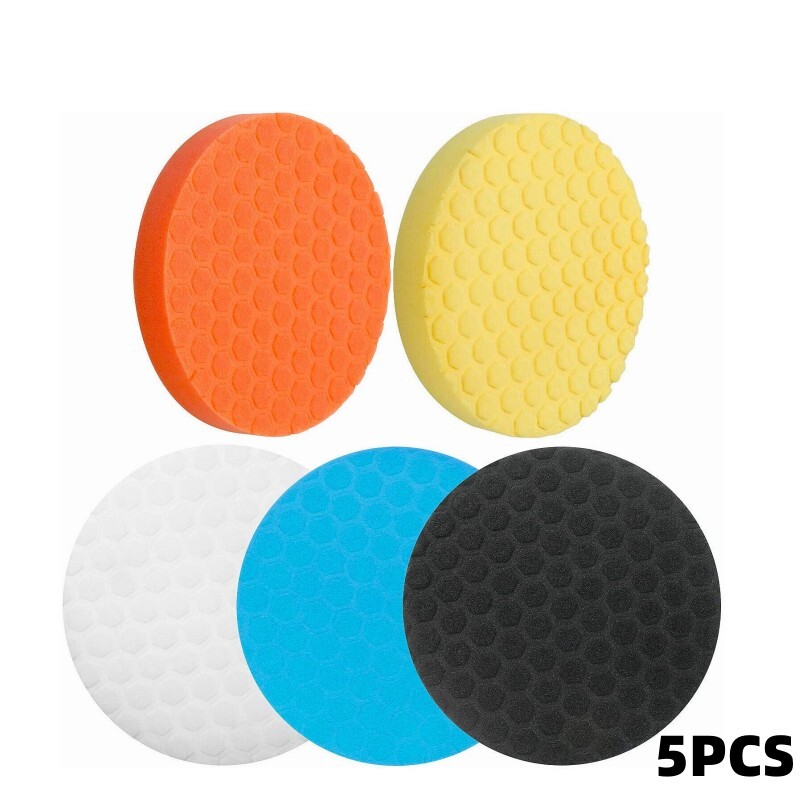 5PCS 7&Prime; Car Waxing Polish Foam Sponge Kits Polishing Pad Buffer Polisher Wheels