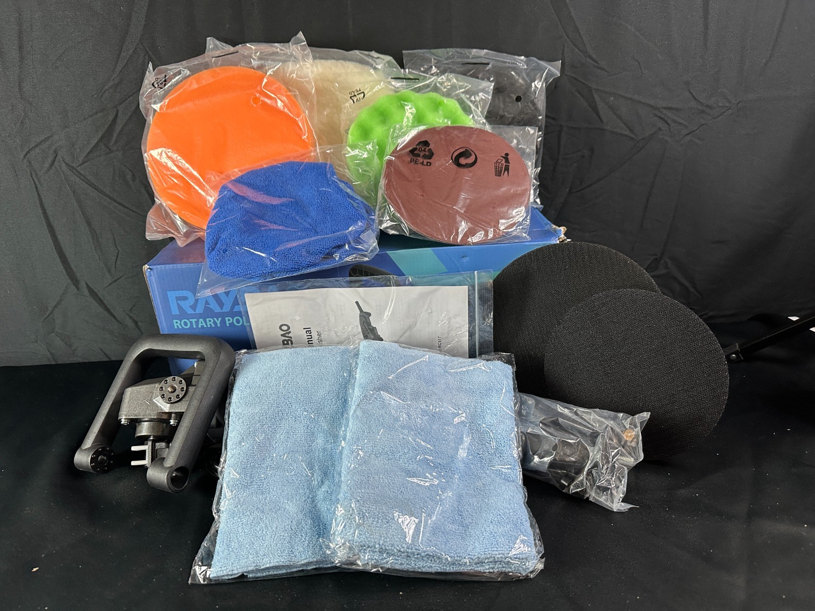 Raybao RC517 Black Corded Electric 1200 Watts Rotary Polisher Kit