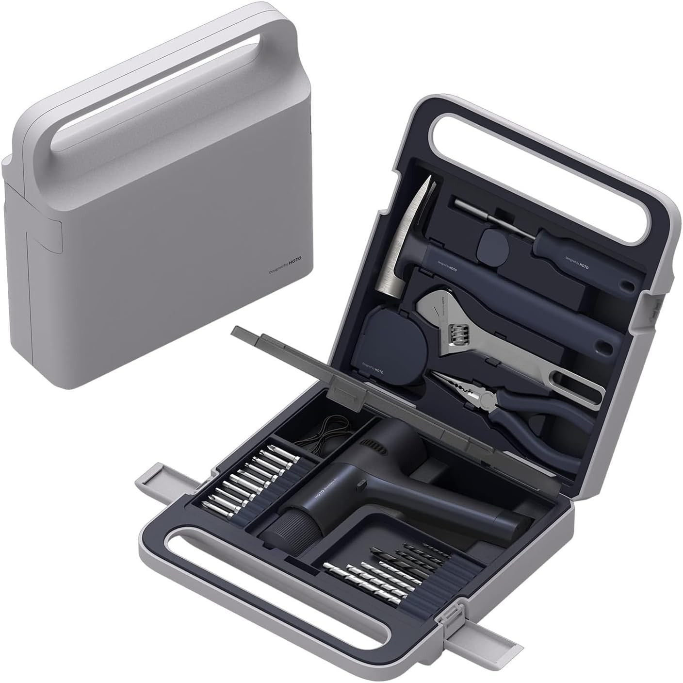 Cordless Brushless Drill Tool Set, Variable Speed, Hidden Buckle, Unique LED Scr