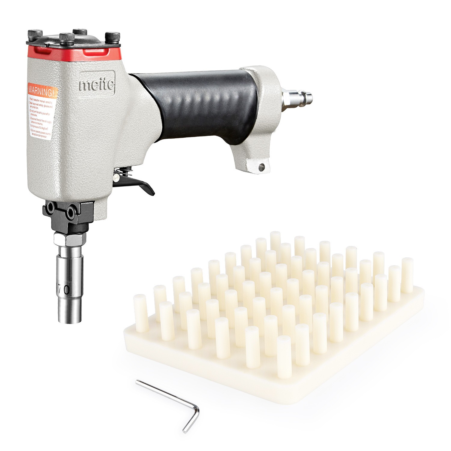 meite 1170 Pneumatic Deco Nail Gun 7/16 Inch (11.7mm) Head Diameter Tack Nailer