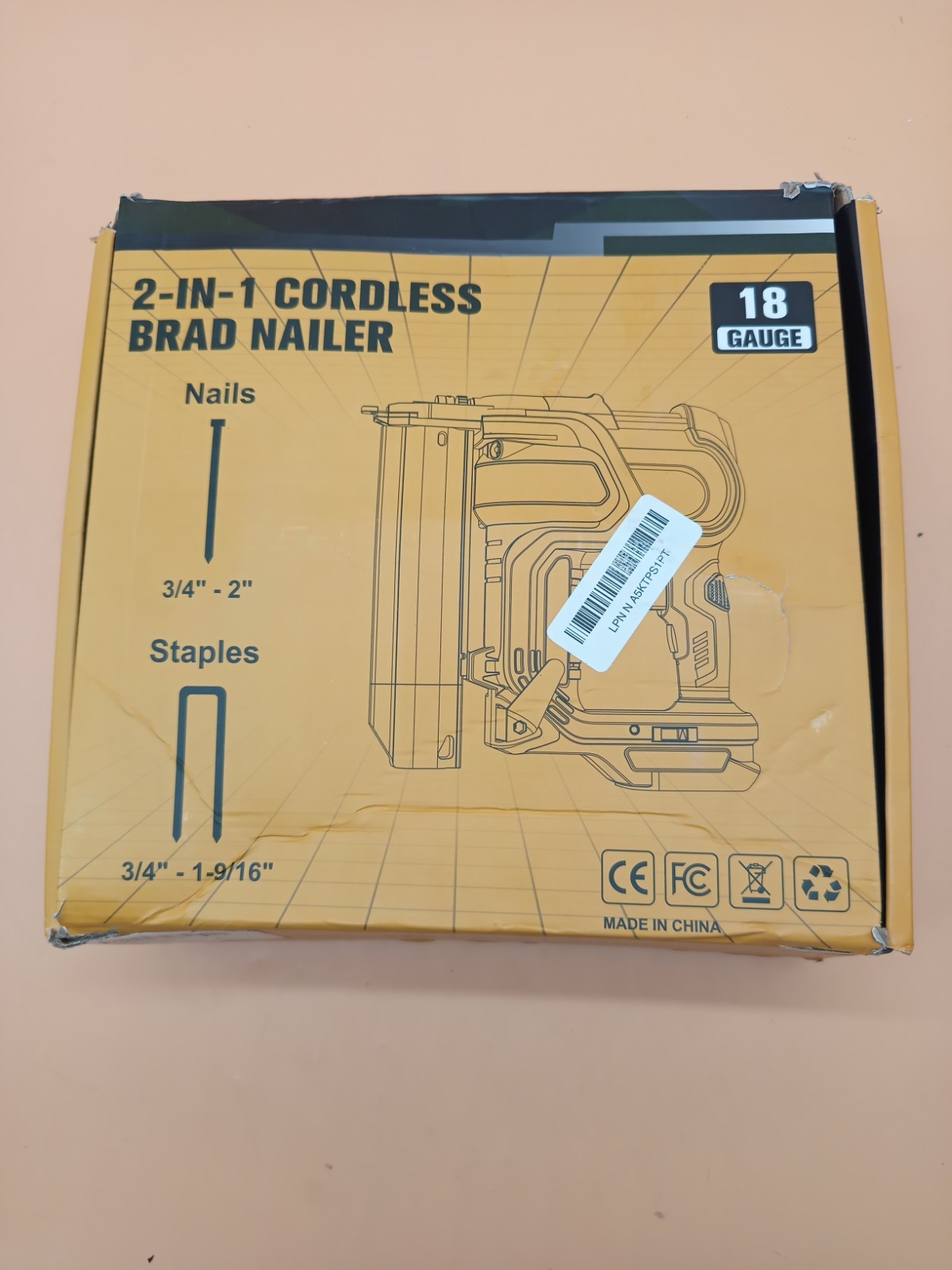 Cordless 2 Inch Battery Powered 2 In 1 Electric Nail Gun/Staple Gun