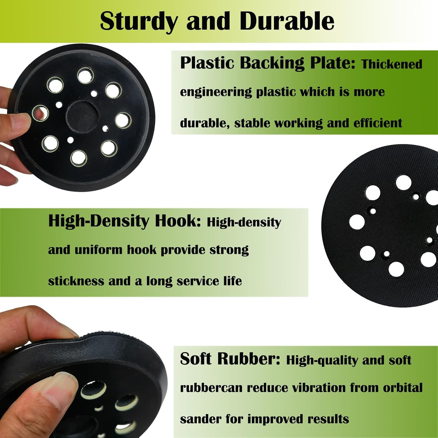 2 Pack 5&Prime; Hook and Loop Replacement Sander Pad for Ryobi RS290, RS241, RS240, RS