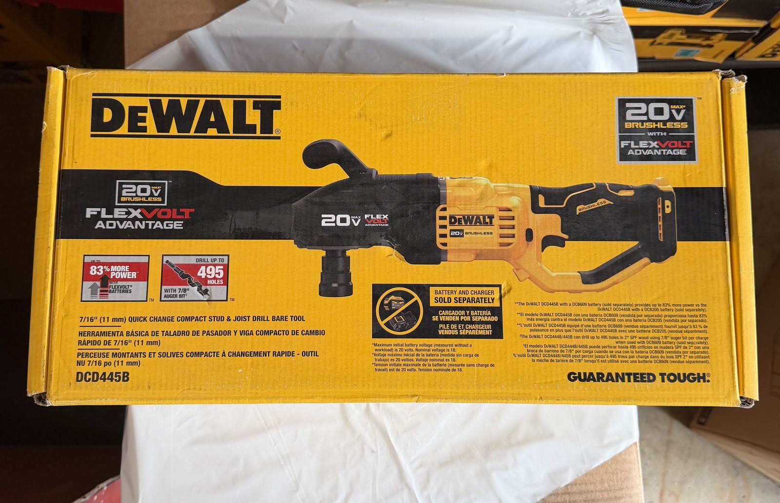 DEWALT 20V Max Cordless Brushless 7/16 in. Quick Change Stud and Joist Drill
