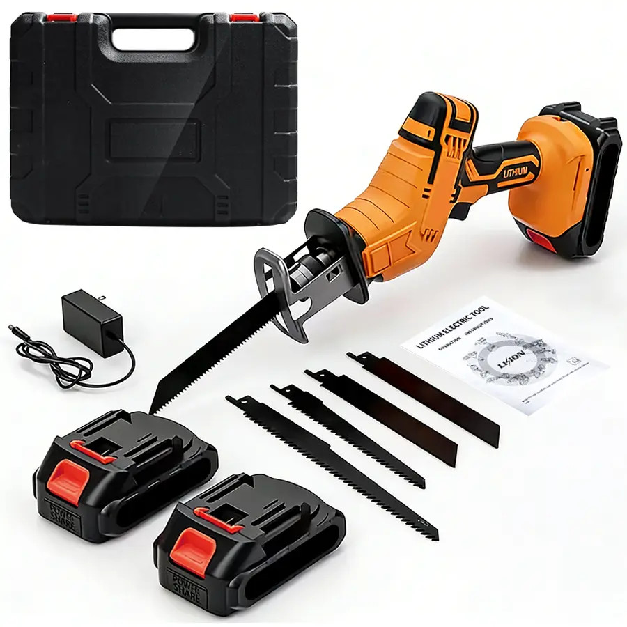 Cordless Reciprocating Saw Kit with 2 Batteries & 4 Blades, Variable Speed