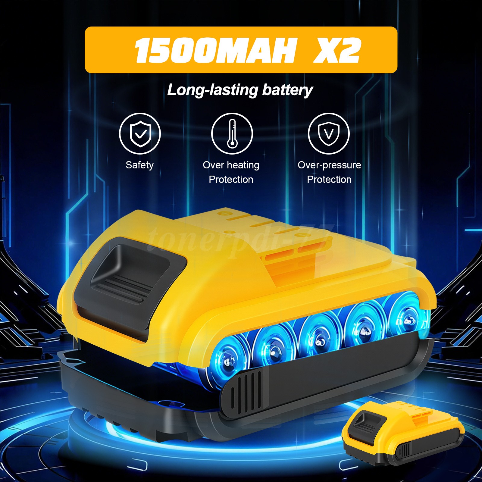 Cordless Impact Drill Brushless Hammer Drill Combo Kit w/2 Batteries & Charger