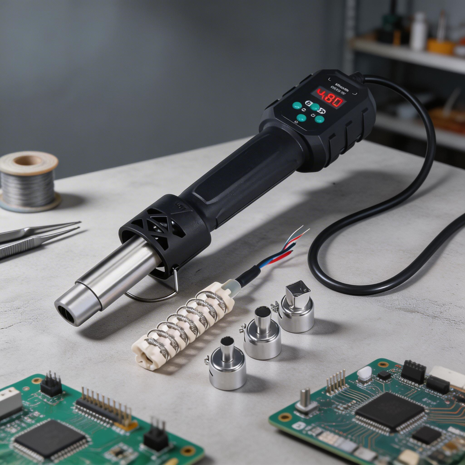 Digital 8858-IV 700W Heat Gun Hot Air Gun Kit Desoldering Rework Station