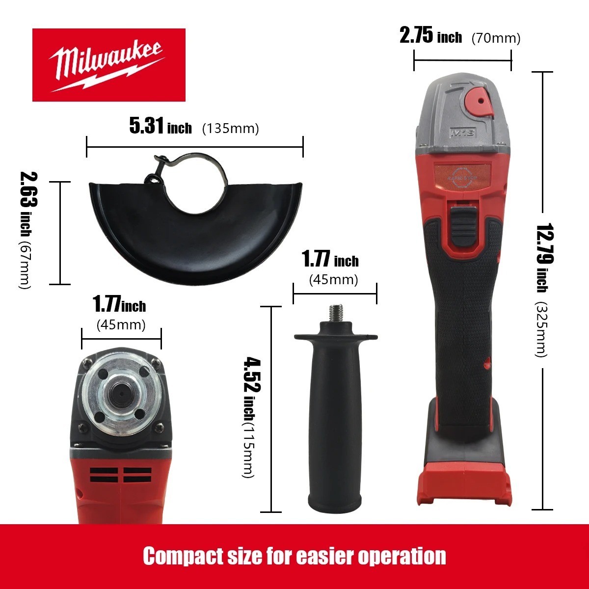 Milwaukee M18 8500 RPM 125mm Brushless Angle Grinder Paddle Switch Cordless Tool