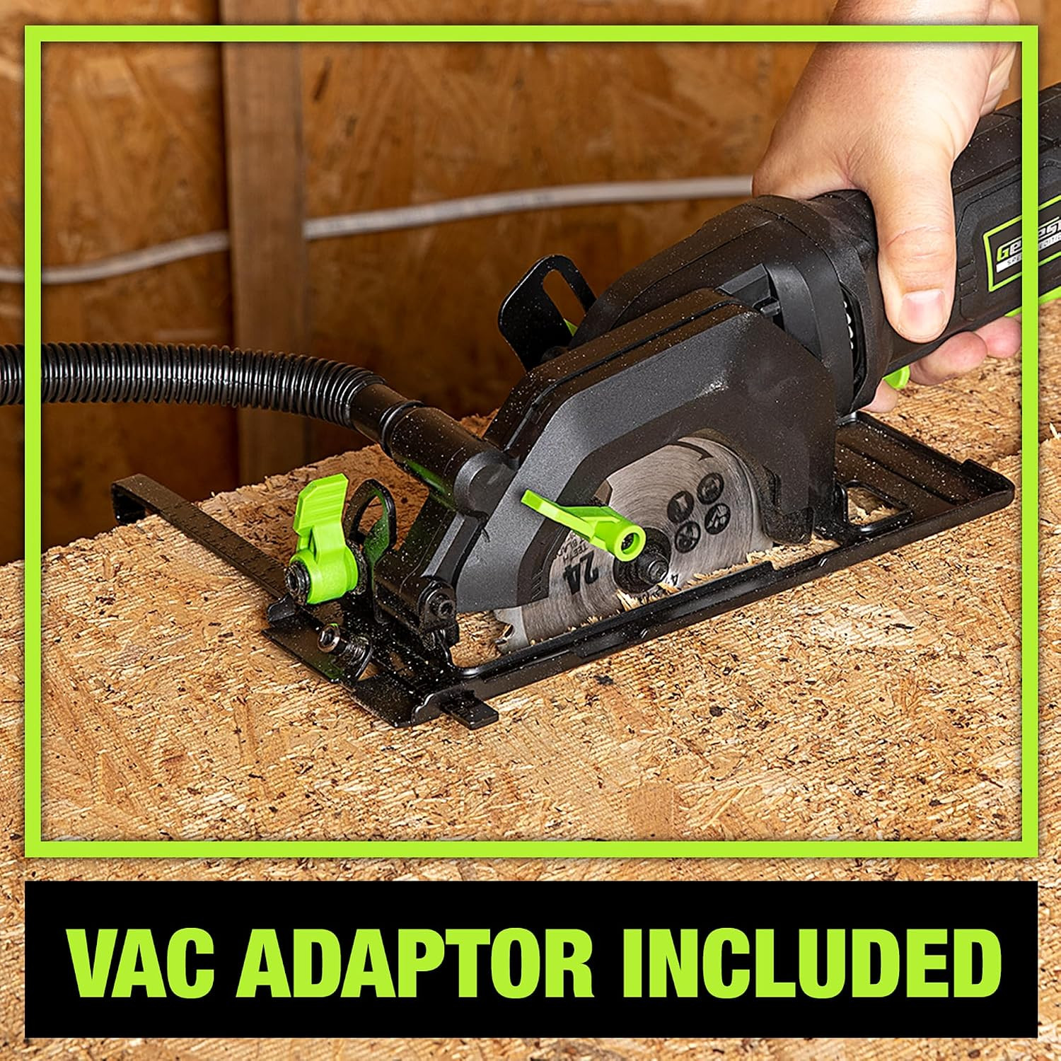 Mini Circular Saw 4.0 Amp 4-1/2&Prime; with 24T Carbide-Tipped Blade, Rip Guide, Vacuu