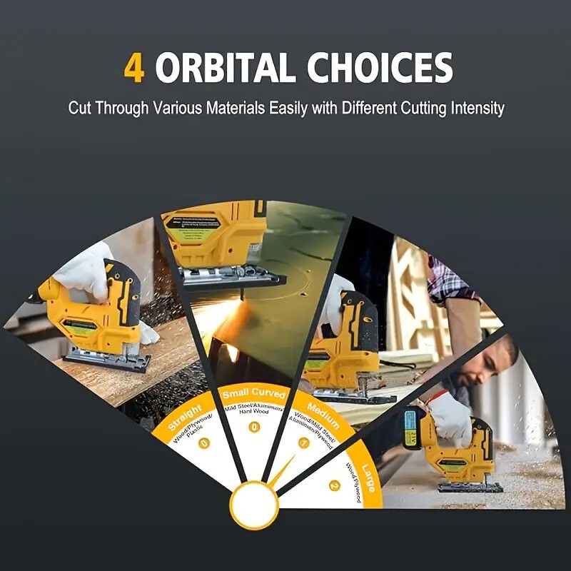 Cordless Jig Saw for Dewalt 20V Battery 0°-45° Bevel Cuts, Brushless Jigsaw Tool