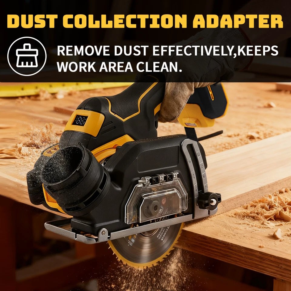 Mini 3in Cordless Circular Saw For Dewalt 20V Battery Brushless Wood Cutting