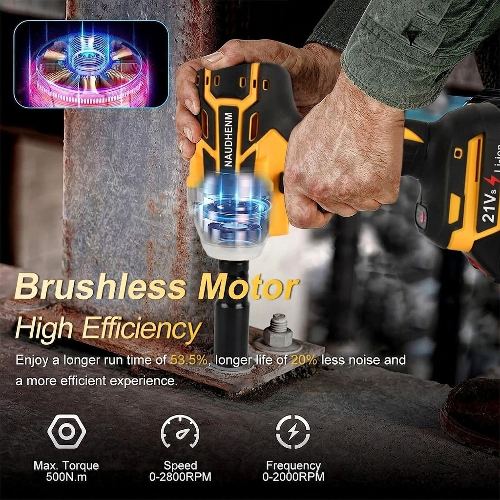 500NM CORDLESS IMPACT WRENCH DRIVE DRILL CAR TIRE LUG NUT REMOVAL EMERGENCY