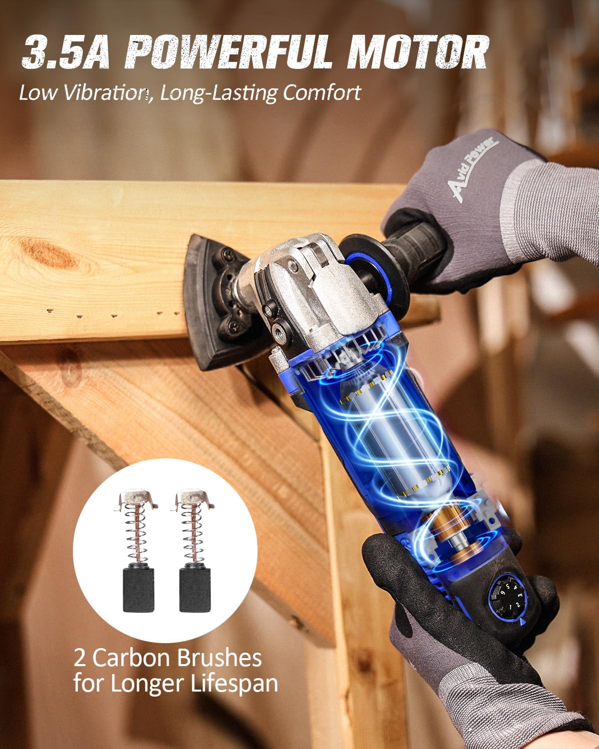 3.5Amp Oscillating Multi Tool 4.5 Angle 6 Speeds 13 PCS Accessories Blue