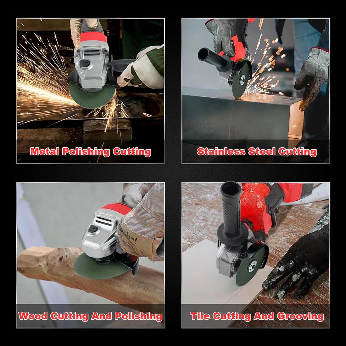 Cordless 4-1/2&Prime; Power Angle Grinder for Milwaukee 18V Battery Brushless 11000RPM