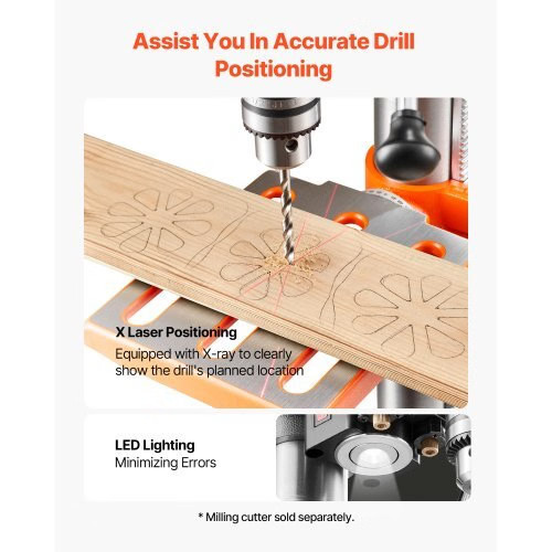 10-Inch Benchtop Drill Press, 5 Amp, 0.8 HP 600W Bench Drill Press, 530-3140 RPM