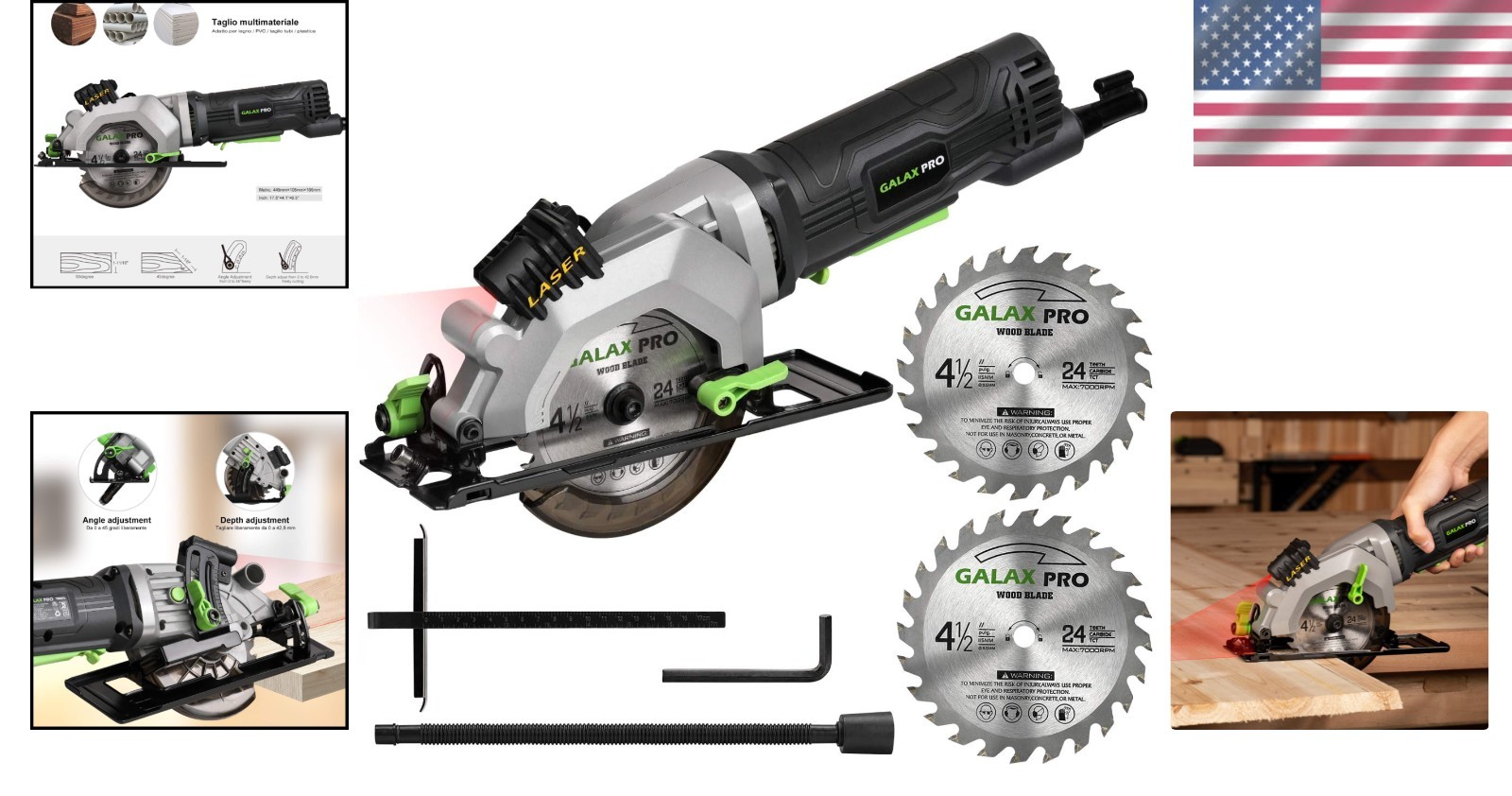 High-Speed Circular Saw 3500RPM with Laser Guide – Ideal for Wood & Plastics