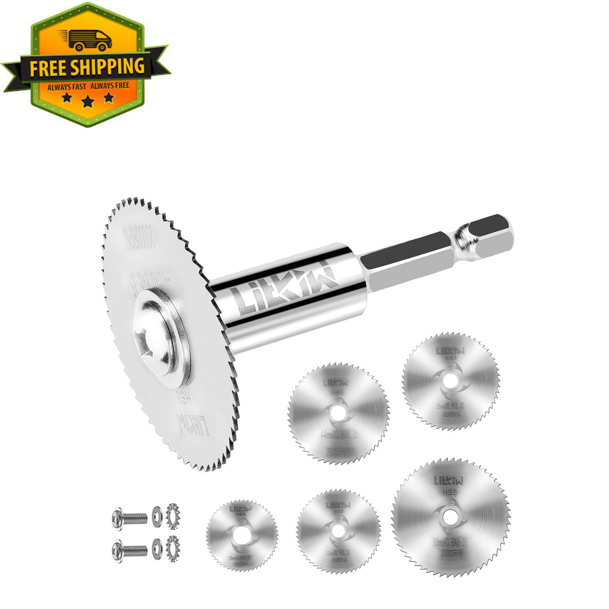 1/4-Inch Hex Shank Rotary Drill Saw(With 5PCS Blades),Hss Saw Disc Wheel Cutting