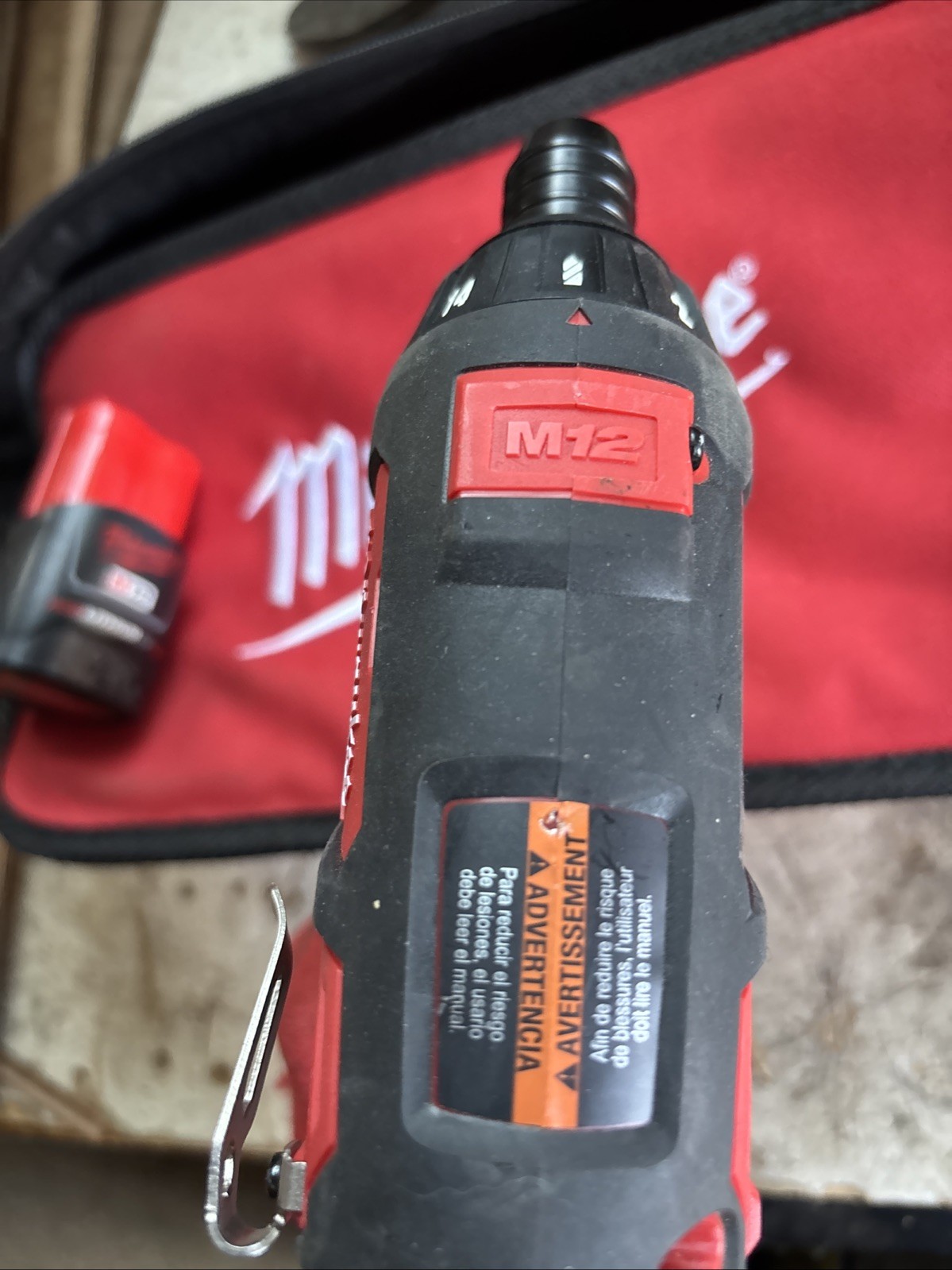 Milwaukee 2401-22 M12 1/4&Prime; Hex Driver, (2) Cp 1.5 Batteries Bag- Lightly Used