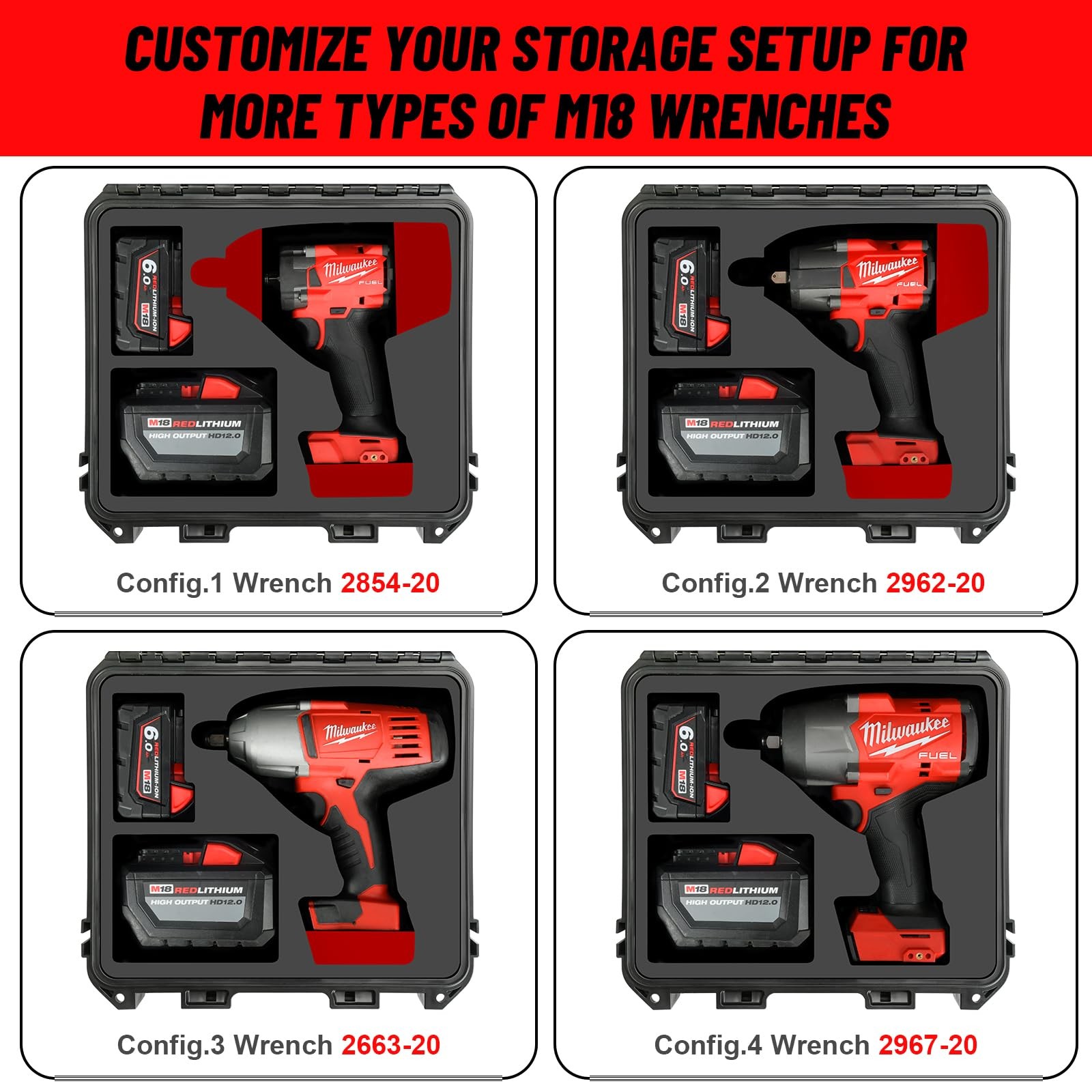 Case for Milwaukee M18 Impact and Torque Wrench – Standard Capacity