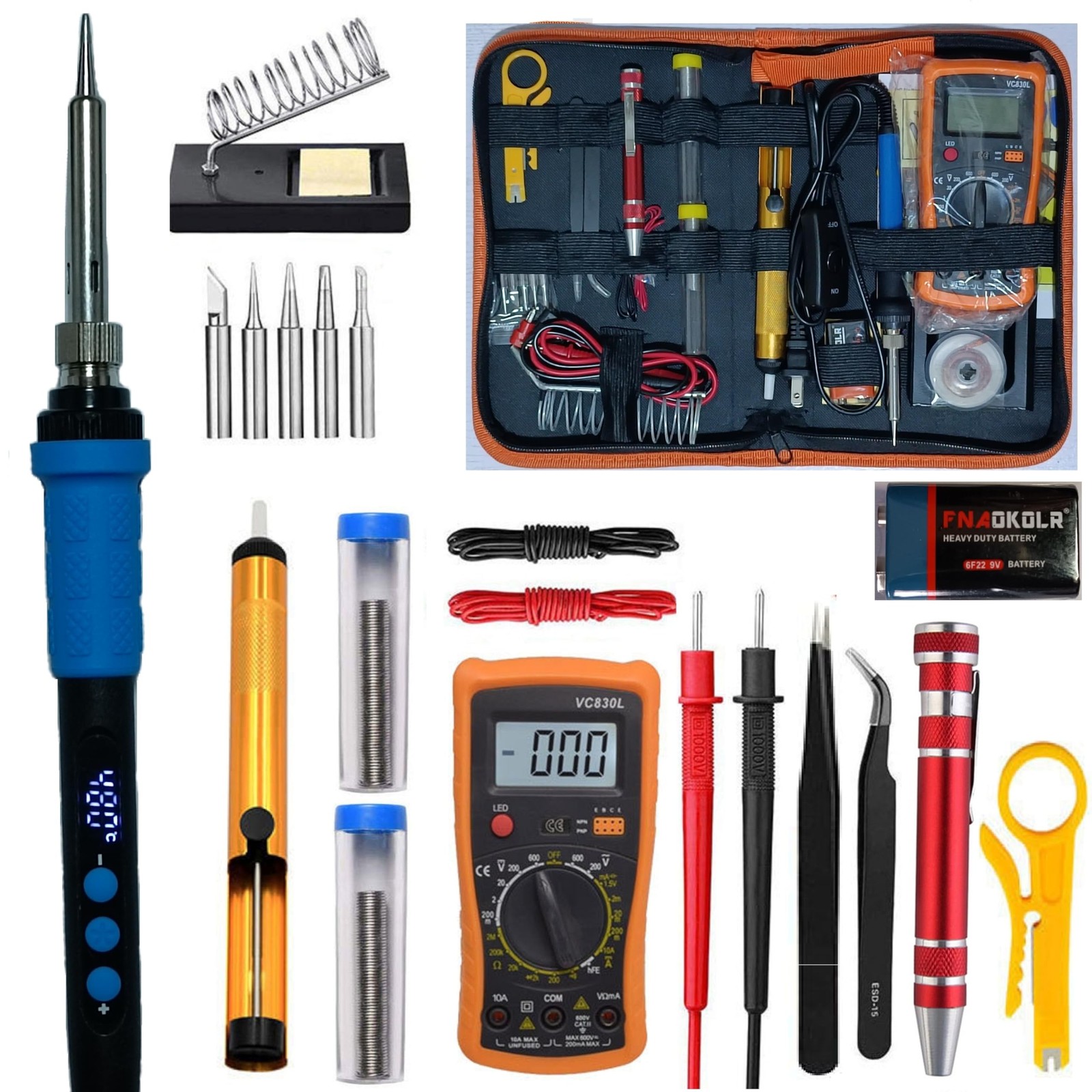 Soldering Iron Kit 110V 90W LCD Digital Display Adjustable Temperature