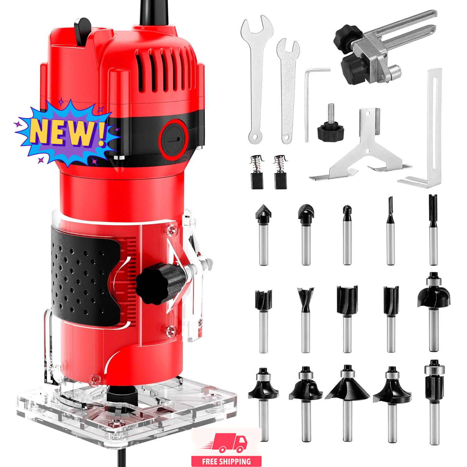 Fresadora de madera de 800 W para carpintería, 6.5 A, 1.25 HP, herramienta manua