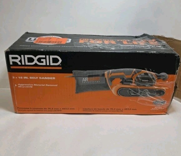 RIDGID R27401 6.5 Amp 3&Prime; x 18&Prime; Variable Speed Corded Belt Sander w/ Dust Bag