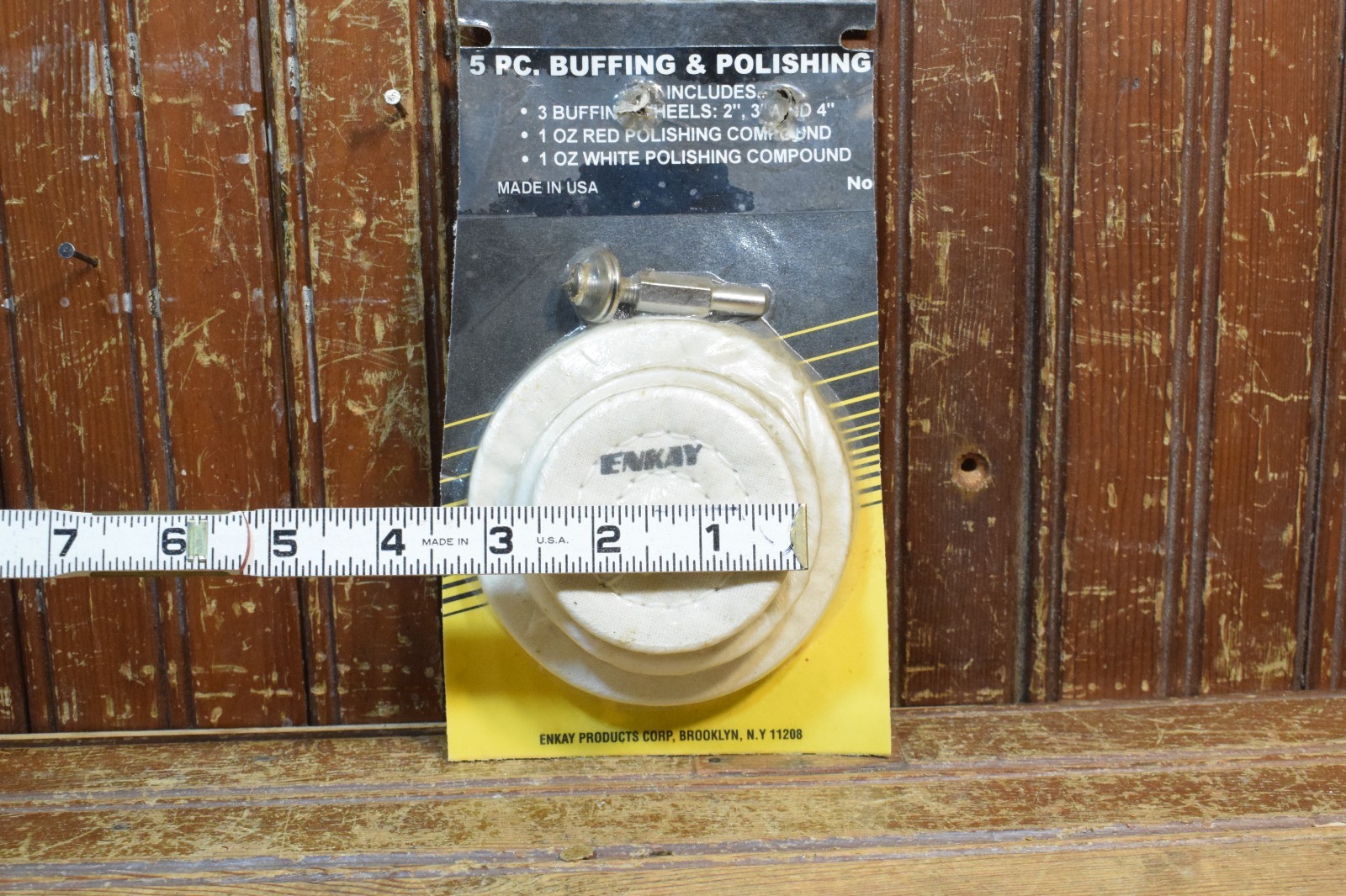 ENKAY BUFFING POLISHING DISC SET OF 3 AND ARBOR FOR POWER DRILL ACCESSORY TOOLS