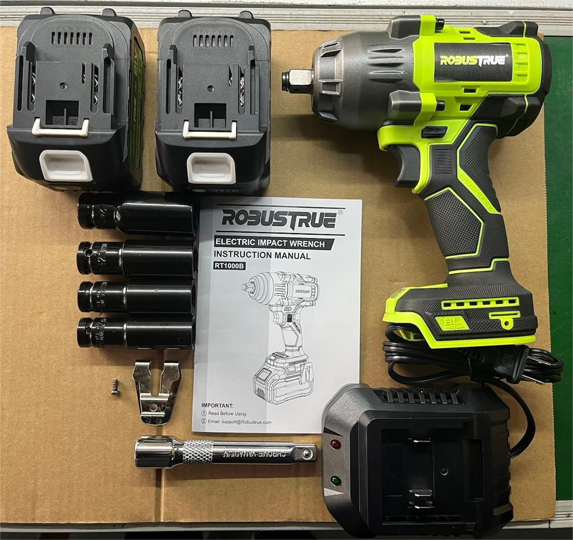 Cordless Impact Wrench 740Ft-lbs 1000N.m Brushless 1/2&Prime; 2×4.0Ah for Car Truck