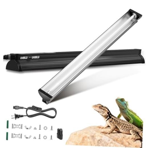 22’’ 24W T5 UVB Reptile Light Combo Kit Switchable UVB 5.0, 10.0 | for