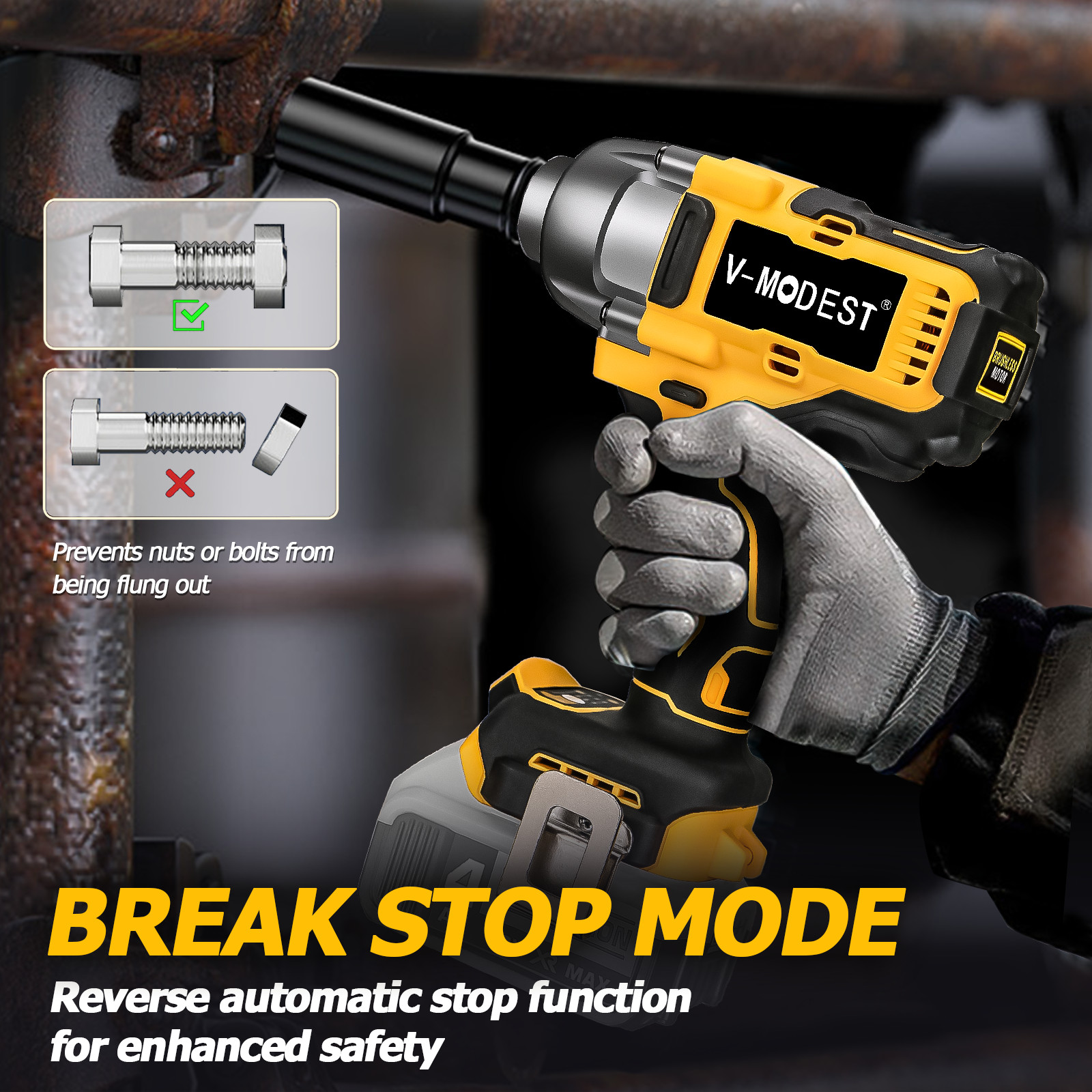 High Torque Fits DeWalt 20v Max Brushless Cordless 1/2 » Impact Wrench 480Ft-lbs