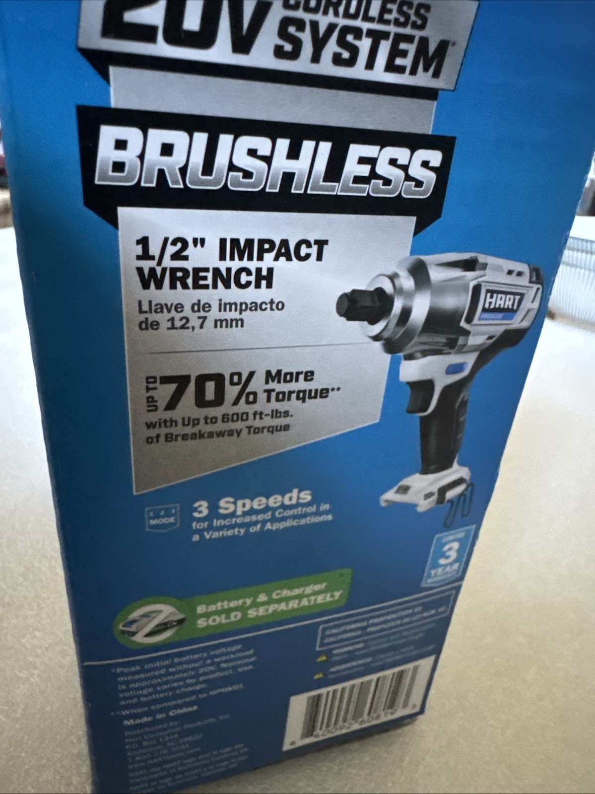 HART 20V 1/2&Prime; High Torque Brushless Impact Wrench HPIW25- TOOL ONLY- NEW SEALED