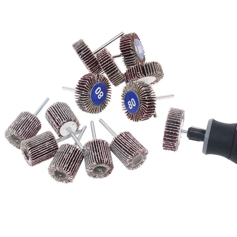 20PCS Abrasive Flap Wheel Sander 80 Grit 1/8&Prime; Shank Diameter 32mm 3/8&Prime; Thick …