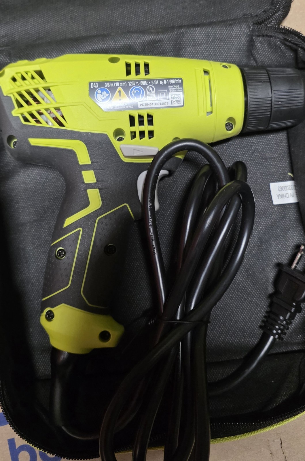 Ryobi D43K 5.5-Amp 3/8 in. Variable Speed Corded Electric Drill SET